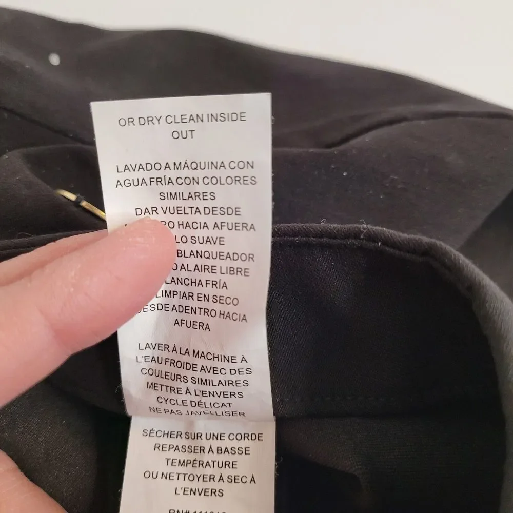 Michael Michael Kors Leggings Womens L Black Excellent Gold Logo Ponte Pants